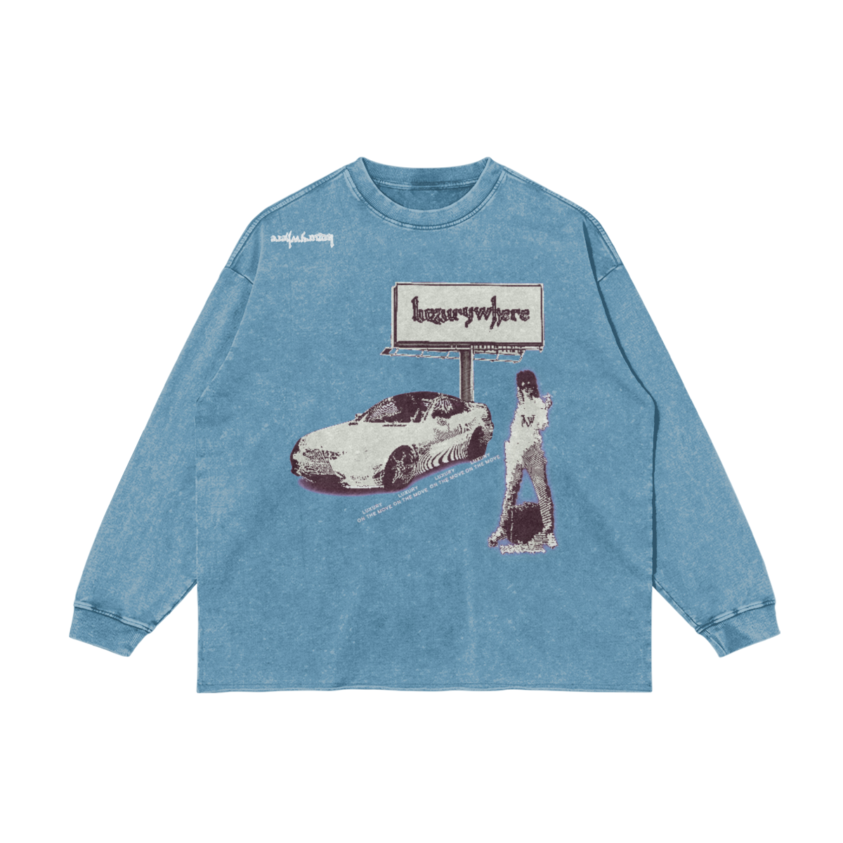 In a foreign (long sleeve hemless shirt)
