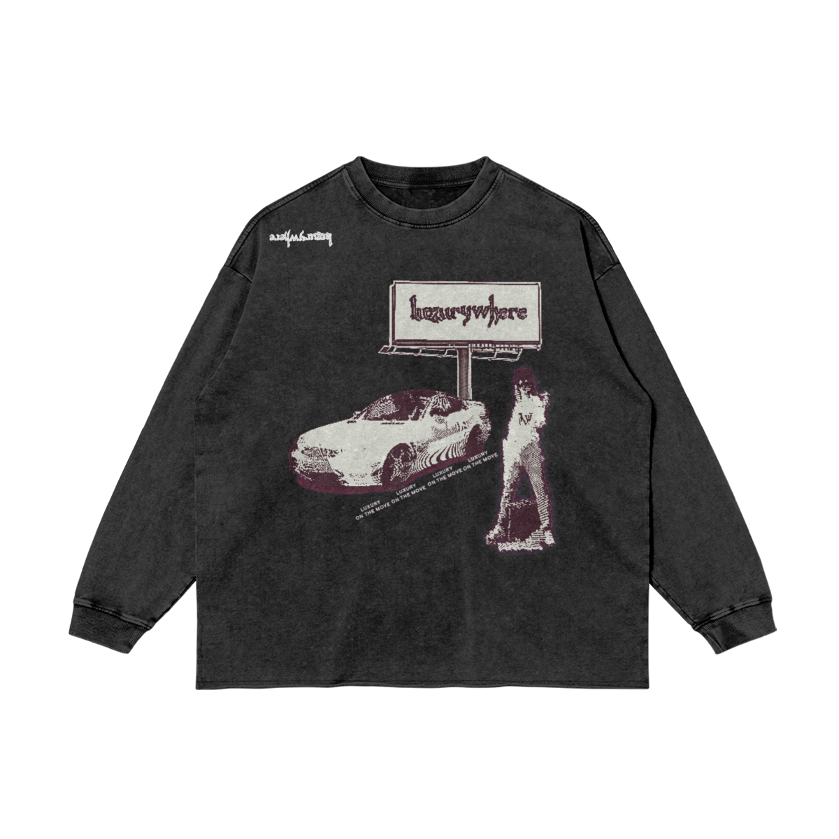 In a foreign (long sleeve hemless shirt)
