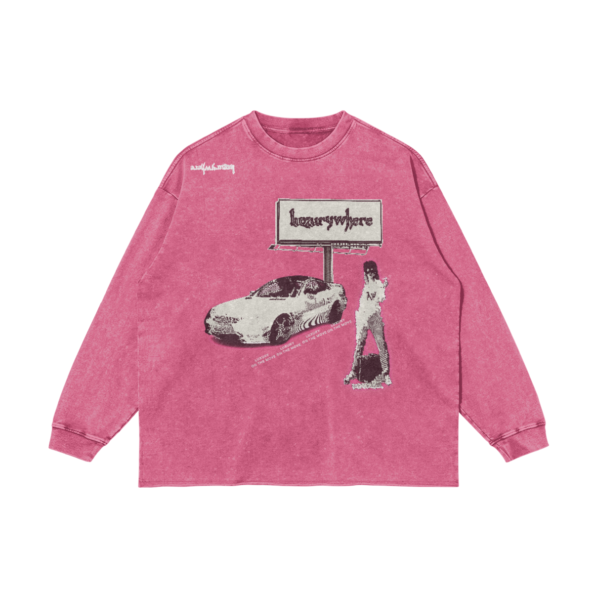 In a foreign (long sleeve hemless shirt)