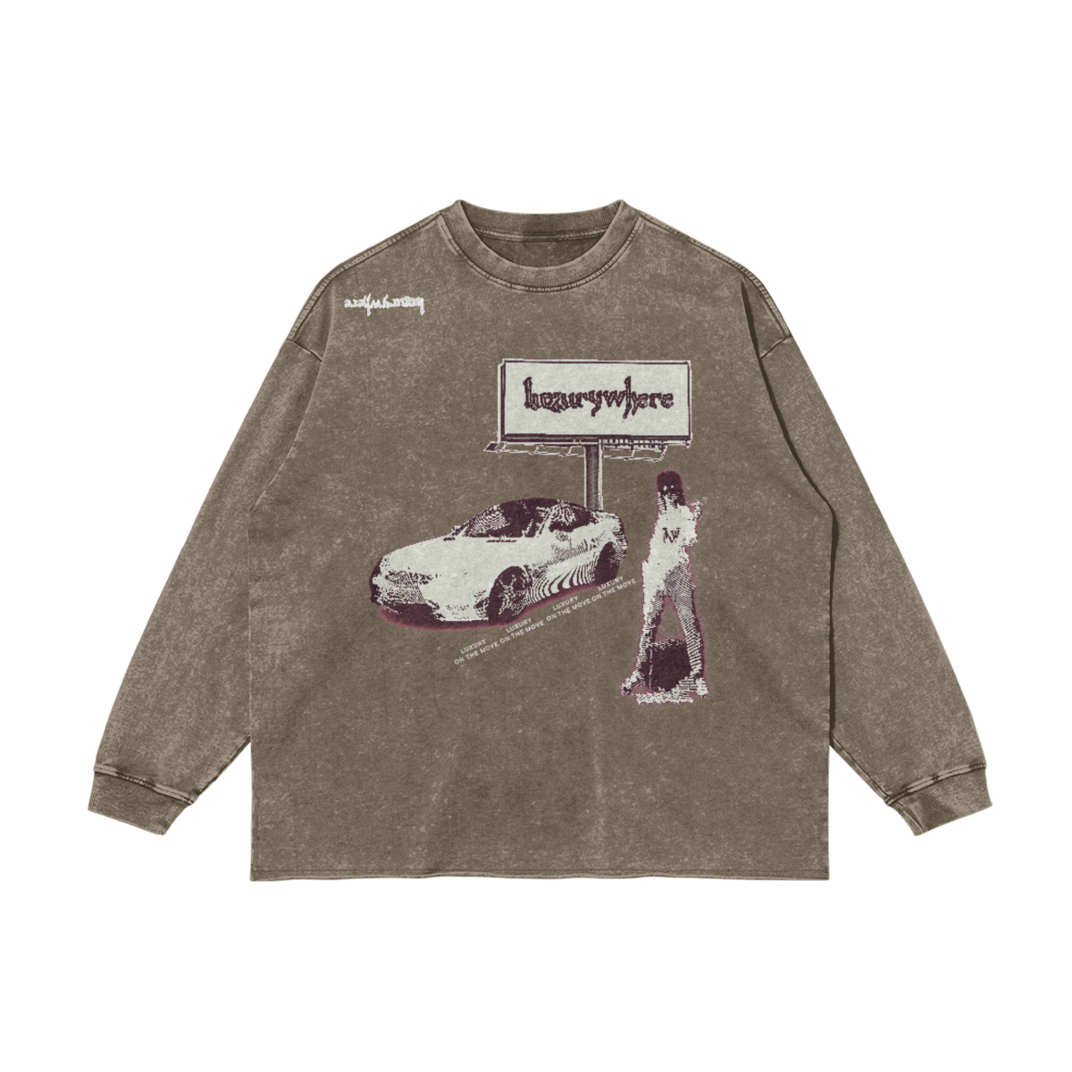 In a foreign (long sleeve hemless shirt)